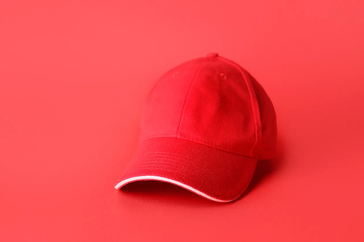 Stitched, not printed — Cap, 55 mm wide